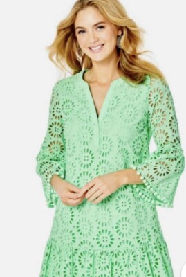 LILLY PULITZER BEKAH DRESS PINWHEEL EYELET PATINA GREEN EXRTA SMALL | eBay