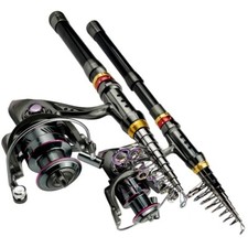 Telescopic Fishing Rod Combo Set Super Hard Spinning Rod Reel Metal Spool Kits