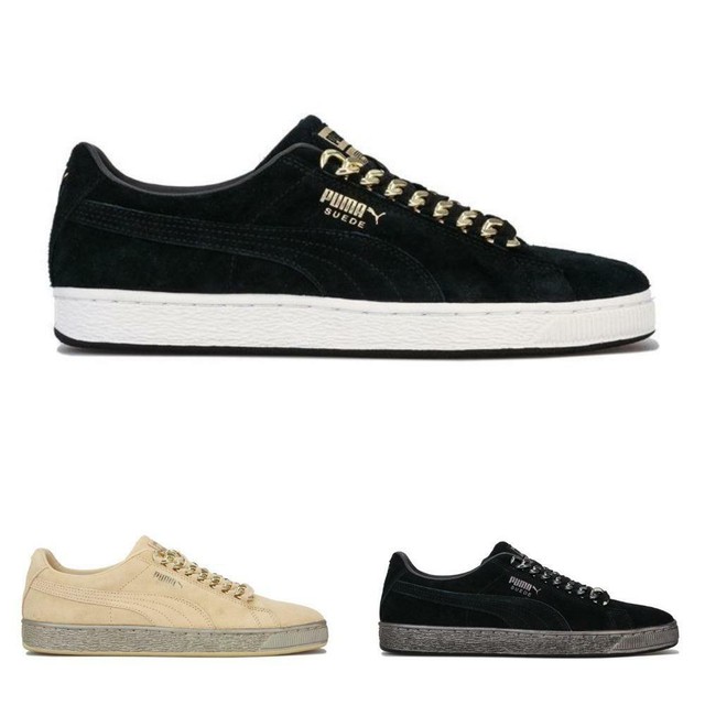 mens black suede trainers
