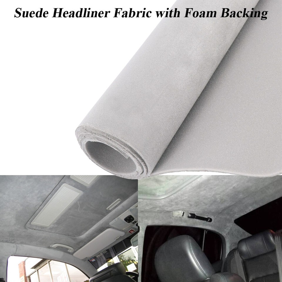 Dark Grey Microsuede Headliner Fabric - 3 Yard Roll With Foam Backing For Car Interiors