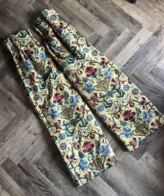 Zoffany Pompadour gefütterte Vorhänge 163 cm lang x 108 cm breit Gold Paar