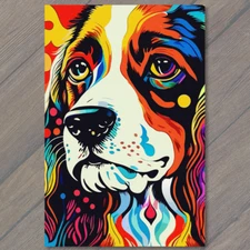 Art Print 🎨🐾 Funky Swagger - Colorful Modern King Charles Spaniel Dog 📸