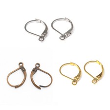 500xBrass Leverback Earring Hoop Earring Findings Earwire Jewelry Making 15x10mm