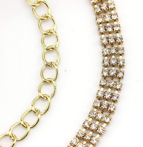 Women Diamante Waist Belt Crystal Shiny Chain Fashionable Rhinestone Dresses - Picture 16 of 35