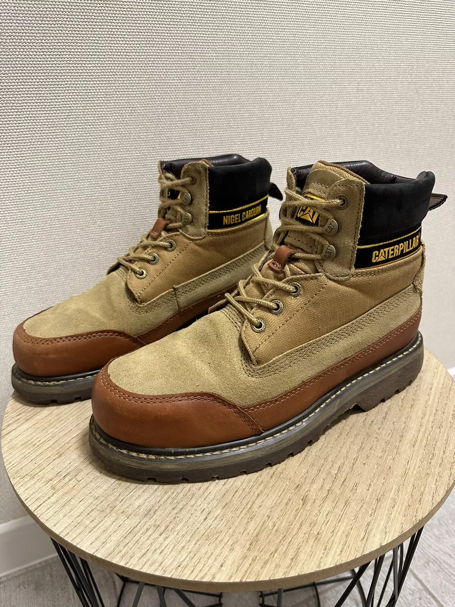 Nigel Cabourn x Caterpillar Unisex leather Brown Utah Boots Size 42.5