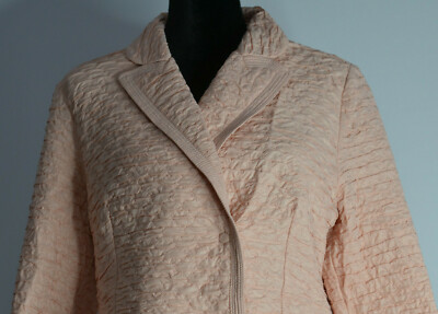 Violanti Size 46 Blush Pink Lightweight Textured Quilted Short Coat Jacket Italy