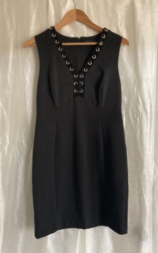 Ivanka Trump Size 8 Dress Midi Black Sheath Sleev… - image 1
