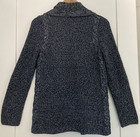 Talbots Shawl Collar Open Front 100% Heathered Blue Cotton Yarn Sweater Sz XS — photo 7