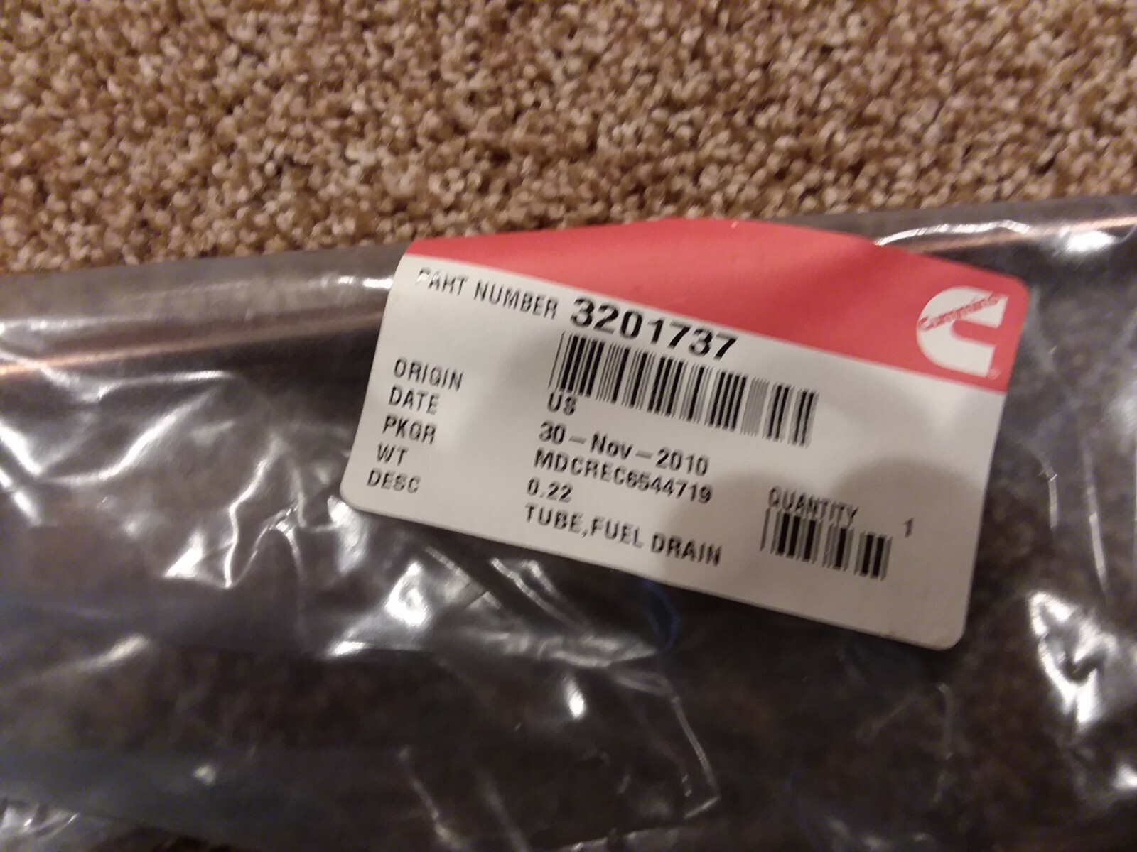 Cummins Tube Fuel Drain 3201737 OEM Part for sale online | eBay