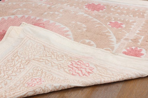Suzani Fabric Suzani Throw Home Gift 3.58' x 3.84' Vintage Fast Shipment 16370 - Picture 24 of 24