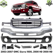 Front Bumper Chrome Grille Kit For 2003-2007 Gmc Sierra 1500 2500 Hd 3500