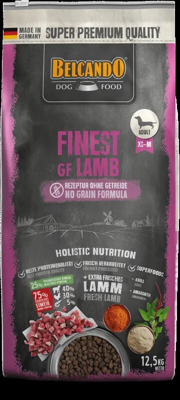 Belcando adult Finest GF Lamb 12,5 kg - getreidefreies Hundefutter mit Lamm