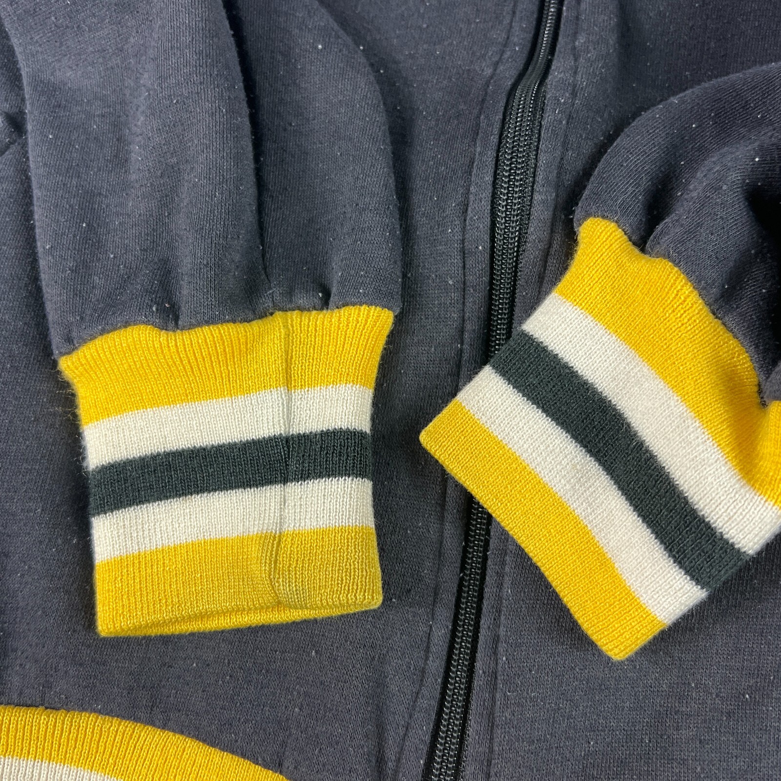 Giacca pony track vintage anni 90 80 adatta media nera sbiadita full zip felpa etichetta XL