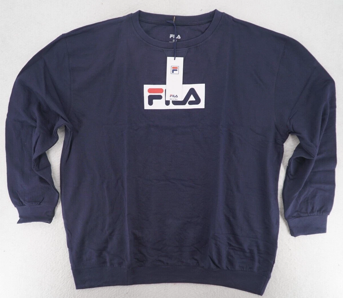 Fila box logo crew sweatshirt hotsell