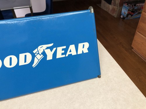 2 Vintage Goodyear Metal Tire Rack Stand Store Display Signs 16” - Picture 3 of 13