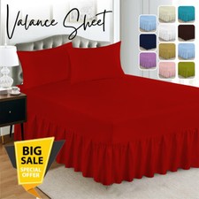 Extra Deep Fitted Valance Sheet Single Double King Super King Size Bed Sheets