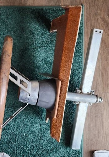 Vintage Larson Boats Fake Wood Plastic Rimmed Steering Wheel W/ Column Ski Boat - Picture 3 of 4
