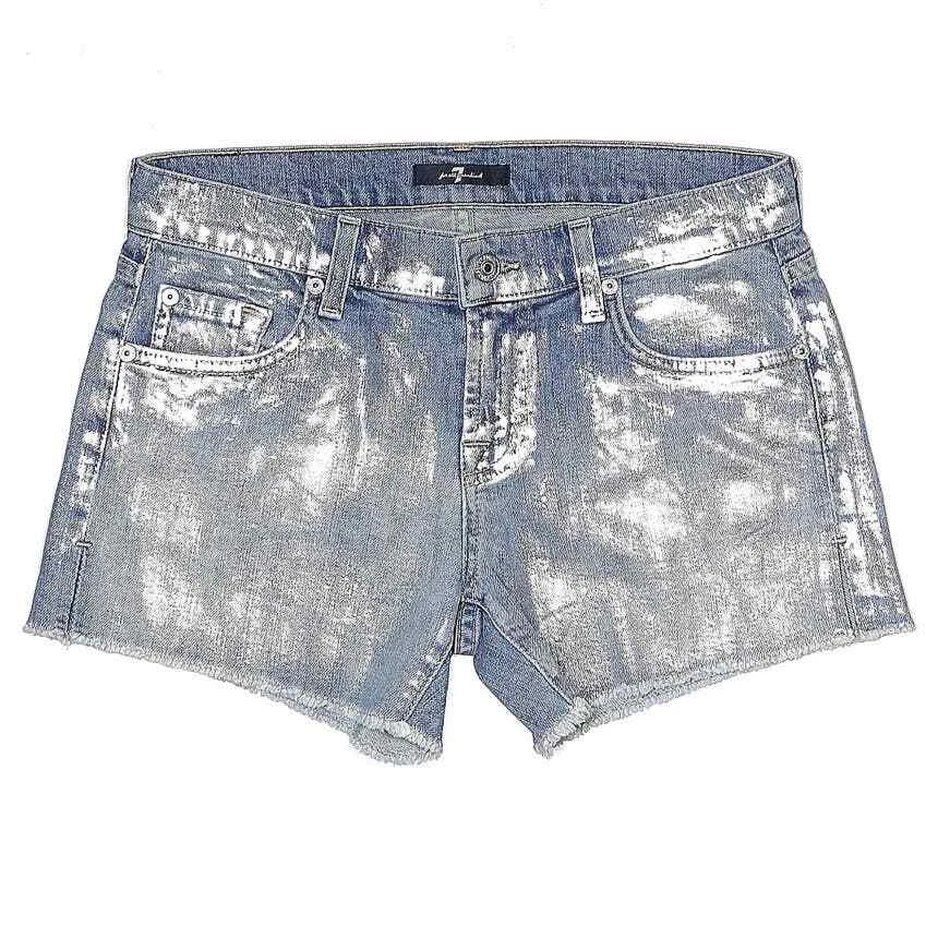 Metallic Distressed Shorts 