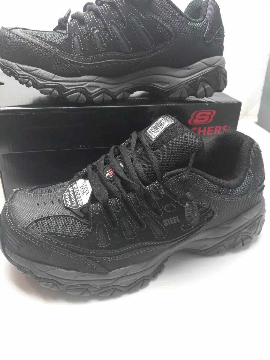 Skechers Cankton Steel Toe Work 7705 Black Shoes Mens Size 8