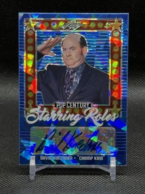 2021 Leaf Pop Century Starring Roles David Koechner Blue Cracked Ice Auto /20