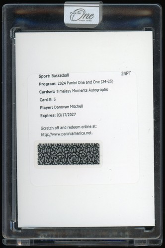 Donovan Mitchell #5 2024 Panini One and One Timeless Moments Autograph card