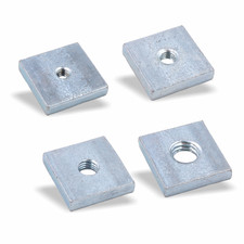 Nutenstein | Gewindeplatte 19x19x4 mm M4-M8 Gewinde mittig | Stahl verzinkt