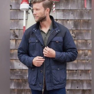 Untuckit Coat Mens XXL Navy Rodier Quilted Barn Chore Field Jacket Pockets