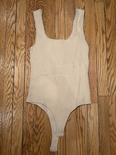 Tan Scoop Neck Sleeveless Bodysuit New With Tags