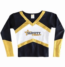 Varsity Cheer Youth Large YL Black Gold Long Sleeve Uniform Top