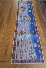 Nativity Tapestry Table Runner 53x13 Kings Star Wise Men Bethlehem Christmas