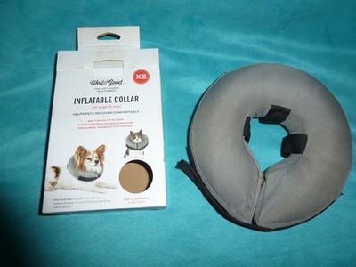 WELL & GOOD Inflatable  Gray Collar for Dogs and Cats Extra Small XS x small