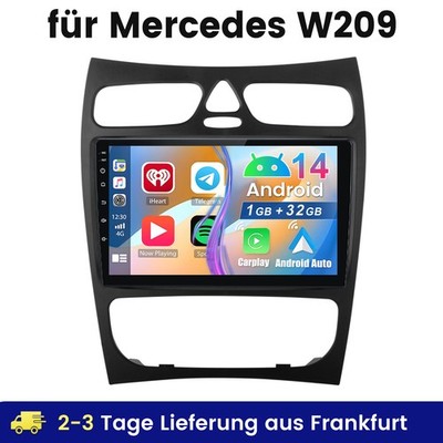 9'' Für Mercedes Benz CLK W209 C209 Carplay 32G Android 14 Autoradio Navi GPS FM