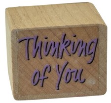 Thinking Of You Wooden Rubber Stamp Friendship Crafting Card Making Message Word