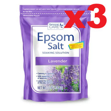 3 Pack Personal Care Epsom Salt Lavender 3lb Each 9lb Total Muscle Soak Relief