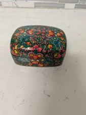 Kashmiri Art Papier Mache Floral Design Colorful Trinket Box