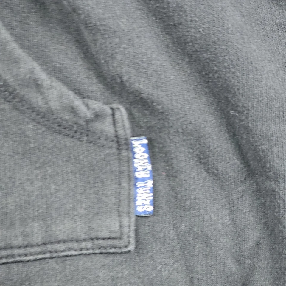 Pulôver Looney Tunes Taz com capuz masculino grande preto rosa xadrez Warner Bros 2001 - Imagem 4 de 4