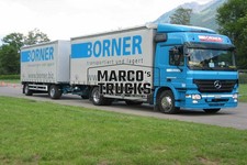 Truck photo  Mercedes-Benz Actros drawbar trailer Switzerland blue BORNER   #j7r