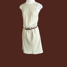 DKNY Black Label Dress Vintage Tan Sleeveless Sheath Minimialist Size 10