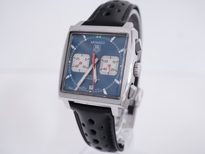 TAG HEUER Monaco Calibre 17 CW2113.FC6183 Chronograph Mens Watch Excellent A7279