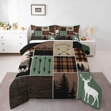 Farmhouse Retro Rustic Comforter Set Size, Country Bear Deer Full Multi 25