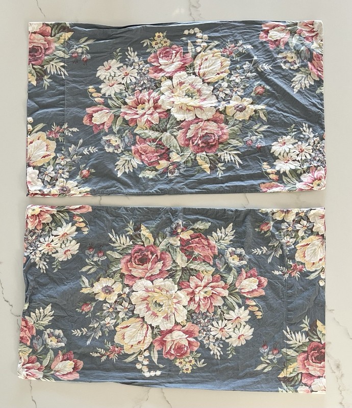 Ralph Lauren Kimberly Blue Cabbage Rose Standard Pillowcases 2