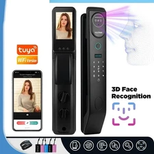 Smart Door Lock Tuya WiFi V8 3D Face Camera Fingerprint Biometric Electronic Pad