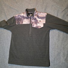 Mossy Oak Jacquard fleece 1/4 zip hunting pullover Small 462