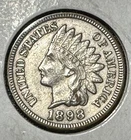 1898 US Indian Head Cent! SILVER Plated! XF! SHARP! Old US Coin!