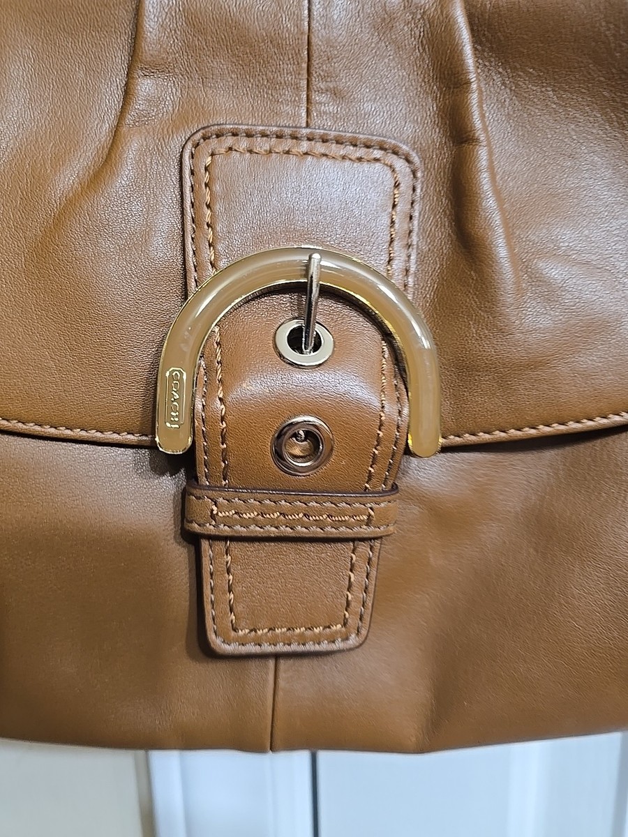 バッグ Coach Soho Accessory Pouch Leather Brown Vintage Coach Leather Soho Buckle Bag Brown Shoulder #4157
