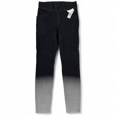 Anna & Ava Denim Leggings Womens Size S Black Gray Two Tone Pants Frayed Hem NWT