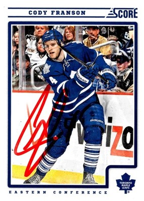 Cody Franson - Signed 2012-13 Panini Score Hockey Card #440