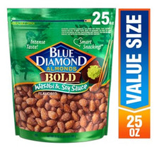 Blue Diamond Almonds, BOLD Flavored Wasabi Soy Sauce Snack Nuts Perfect for Lu