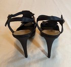 Fioni Night Black Satin Heels Shoes Women's Size 6 — photo 6