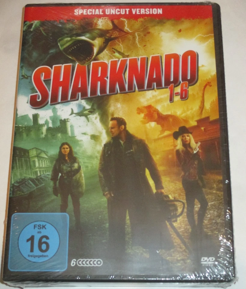 Sharknado 1 2 3 4 5 6 - 6 DVDs/NEU/Horror/Tara Reid/Ian Ziering/ca 526 min. - Bild 1 von 2